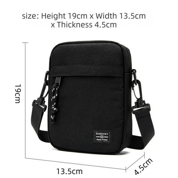Blue Mini Streetwear Oxford Cloth Crossbody Bag - Ultra - Light (200g) Fashion Sling Pack, Fits 8 - inch Tablet - RnR Galore