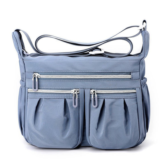 Blue Multi - Pocket Lightweight Nylon Crossbody Bag – Stylish, Functional, and Spacious Shoulder Bag for Women - RnR Galore