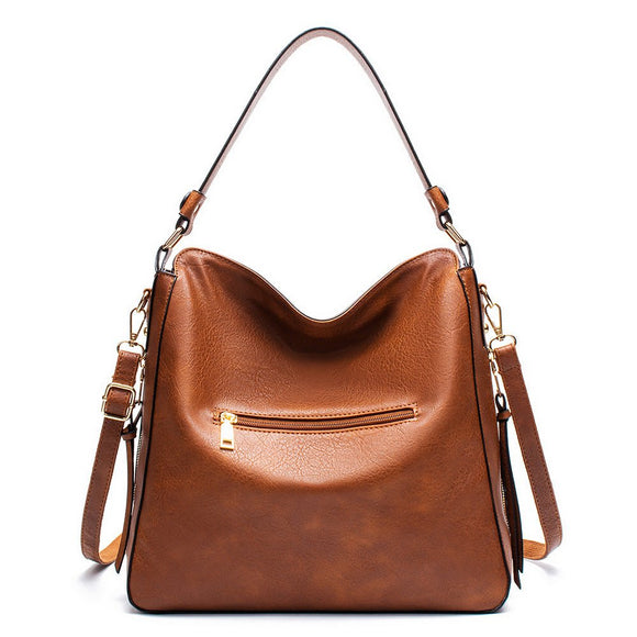 Blue Womens Soft PU Leather Hobo Bag - Large Casual Tote Handbag with Adjustable Crossbody Strap - RnR Galore