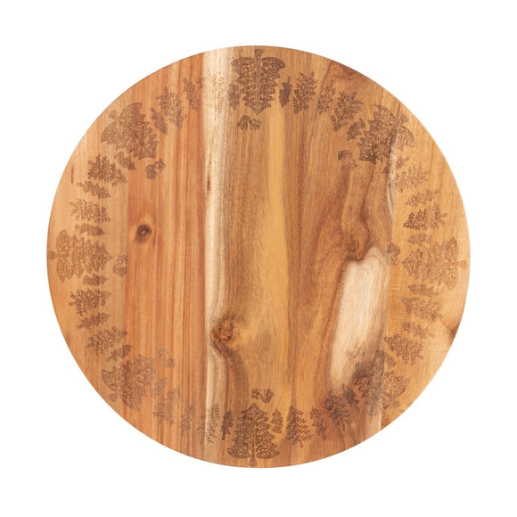 Bread and Butter 18 Inch Wooden Lazy Susan Tray - Trees - RnR Galore