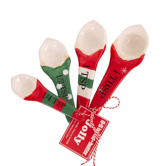 Bread and Butter Gnome Measuring Spoons - 4 Pack - Green/ Red/ White - RnR Galore