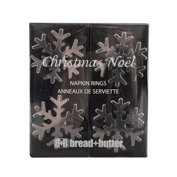 Bread and Butter Napkin Rings - Snow Flake - 4 Pack - RnR Galore