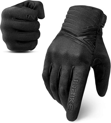 Breathable Mesh Motorcycle Gloves Touchscreen with TPR Palm Pad Hard Knuckle - Black - XXLarge - RnR Galore