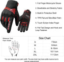 Breathable Mesh Motorcycle Gloves Touchscreen with TPR Palm Pad Hard Knuckle - Red - Large - RnR Galore