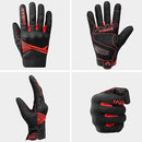 Breathable Mesh Motorcycle Gloves Touchscreen with TPR Palm Pad Hard Knuckle - Red - Small - RnR Galore