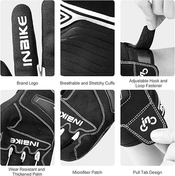 Breathable Mesh Motorcycle Gloves Touchscreen with TPR Palm Pad Hard Knuckle - White - XLarge - RnR Galore