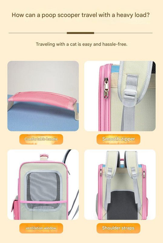Breathable Pet Carrier Backpack - Large Capacity, Multiple Windows, Oxford Cloth(blue) - RnR Galore