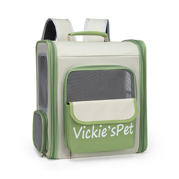 Breathable Pet Carrier Backpack - Large Capacity, Multiple Windows, Oxford Cloth(green) - RnR Galore