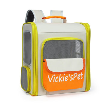 Breathable Pet Carrier Backpack - Large Capacity, Multiple Windows, Oxford Cloth(orange) - RnR Galore