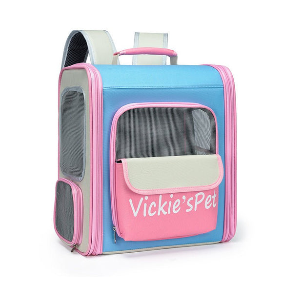Breathable Pet Carrier Backpack - Large Capacity, Multiple Windows, Oxford Cloth(pink) - RnR Galore