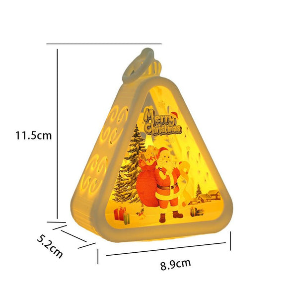 Bronze color Santa Claus Charming Christmas Scene Mini Lanterns (Set of 3) - Battery Operated LED Lights for a Cozy Holiday Glow - RnR Galore