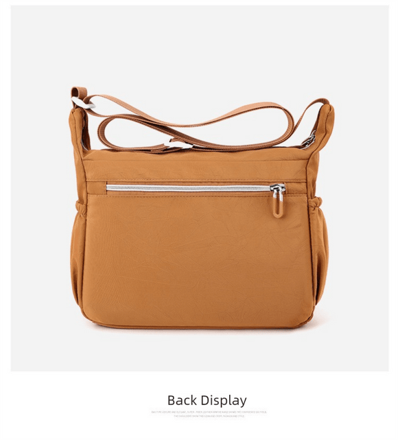 Brown Multi - Pocket Lightweight Nylon Crossbody Bag – Stylish, Functional, and Spacious Shoulder Bag for Women - RnR Galore