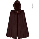 Brown Shadow Wanderer Hooded Cape - Premium Velvet Robe for Jedi, Wizard & Medieval Cosplay - RnR Galore