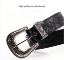 Brown Women's Western Style Embossed Belt 2 Pack Vintage PU Leather Waistband with Antique Silver Buckle for Jeans and Dresses Y2K Fashion - RnR Galore