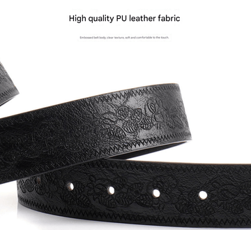 Brown Women's Western Style Embossed Belt 2 Pack Vintage PU Leather Waistband with Antique Silver Buckle for Jeans and Dresses Y2K Fashion - RnR Galore
