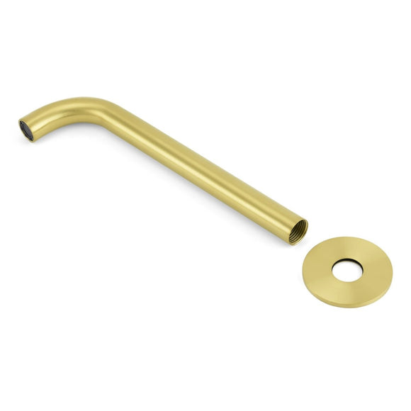 Brushed Gold Round 250mm Spout For Bathroom Tub Wall Mounted Water Filler Outlet - RnR Galore