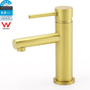Brushed Gold Round Bathroom Basin Mixer Laundry Vanity Sink Faucet Lever Tapware - RnR Galore