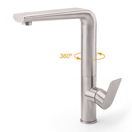 Brushed Nickel New Design Kitchen Mixer Sink Tap Laundry Faucet Swivel Spout - RnR Galore