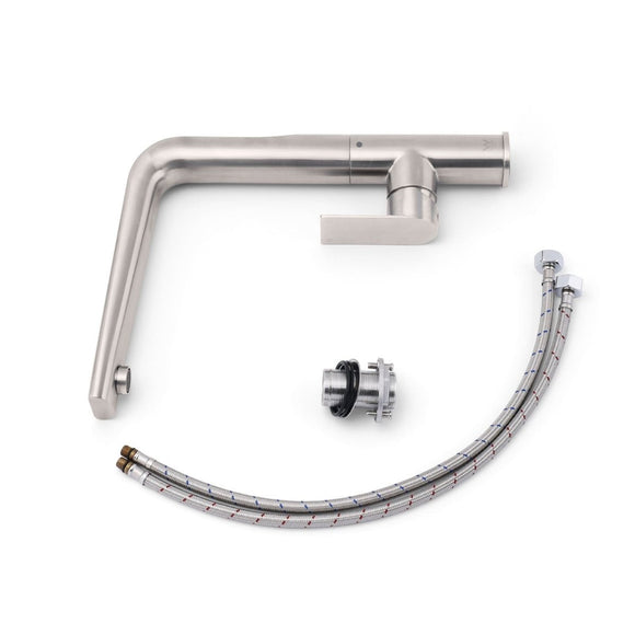 Brushed Nickel New Design Kitchen Mixer Sink Tap Laundry Faucet Swivel Spout - RnR Galore