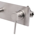 Brushed Nickel Round Wall Mounted Basin Vanity Mixer Bathtub Straight Spout Tap - RnR Galore
