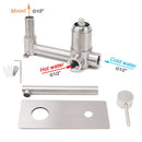 Brushed Nickel Round Wall Mounted Basin Vanity Mixer Bathtub Straight Spout Tap - RnR Galore