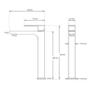 Brushed Nickel Rounded Edge Tall Basin Mixer Kitchen Vanity Faucet Tap Spout Set - RnR Galore