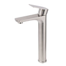 Brushed Nickel Rounded Edge Tall Basin Mixer Kitchen Vanity Faucet Tap Spout Set - RnR Galore