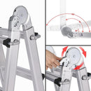 Bullet 2.9m Folding Aluminium Multipurpose Ladder, w/ Workshelf Platform, Spring Assisted Rapid Safety Lock Adjusters - RnR Galore