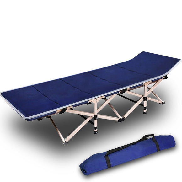 Camping Portable Stretcher Single Foldable Folding Bed Mattress Recliner Mat - navy - RnR Galore