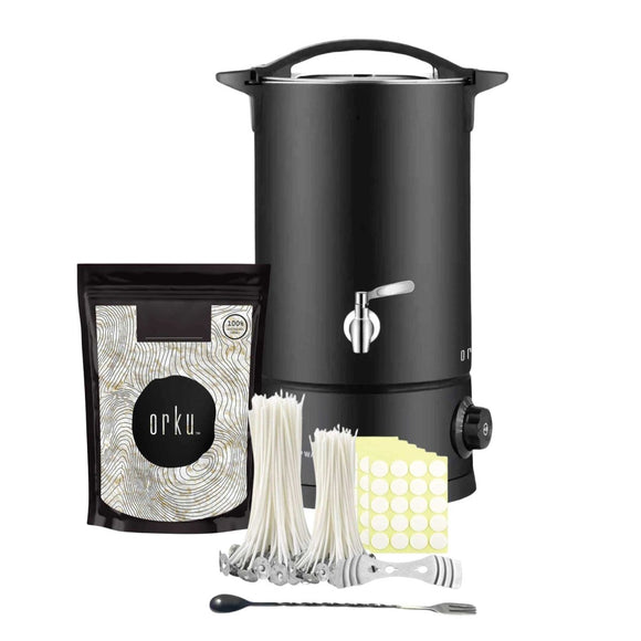 Candle Making Kit - Wax Melting Heater + Soy Wax Flakes + Wicks - RnR Galore