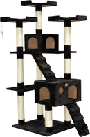 CARLA HOME 180cm Cat Tree Tower for Indoor Cats with Dual Condos, Plush Perches, Sisal Scratching Posts & Ramps for Kittens & Adult Cats (Black) - RnR Galore