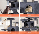CARLA HOME 180cm Cat Tree Tower for Indoor Cats with Plush Perches, Dual Condos, Natural Sisal Scratching Posts & Ramp for Kittens & Adult Cats (Dark Grey) - RnR Galore