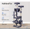 CARLA HOME 180cm Cat Tree Tower for Indoor Cats with Plush Perches, Dual Condos, Natural Sisal Scratching Posts & Ramps for Kittens & Adult Cats (Grey) - RnR Galore