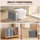 CARLA HOME 2 pack Toilet Paper Storage Basket Holds Up to 12 Rolls with Bamboo Lid and Handle for RV Closet (Grey) - RnR Galore