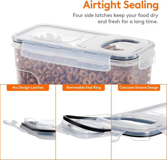 CARLA HOME Airtight Cereal Storage Containers BPA - Free Food Dispensers with Pouring Lids for Pantry & Kitchen (4 Pack 2,5L) - RnR Galore