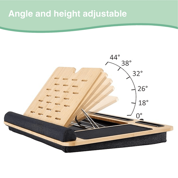 CARLA HOME Bamboo Laptop Lap Desk with Cushion, Angle Adjustable and Sleeve Case Bag for Office and Home - RnR Galore