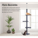 CARLA HOME Floor to Ceiling Cat Tree Tower with Adjustable Height 230 - 286cm for Indoor Cats (Grey) - RnR Galore