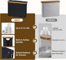 CARLA HOME Toilet Paper Storage Basket Holds Up to 12 Rolls with Bamboo Lid and Handle for RV Closet (Black) - RnR Galore