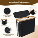 CARLA HOME Toilet Paper Storage Basket Holds Up to 12 Rolls with Bamboo Lid and Handle for RV Closet (Black) - RnR Galore