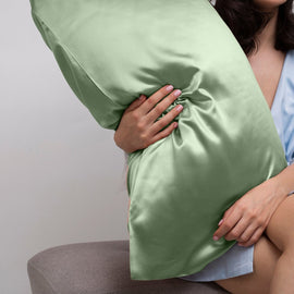 Casa Decor Luxury Satin Pillowcase Twin Pack Size With Gift Box Luxury - Sage Green - RnR Galore