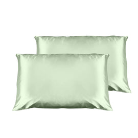 Casa Decor Luxury Satin Pillowcase Twin Pack Size With Gift Box Luxury - Sage Green - RnR Galore