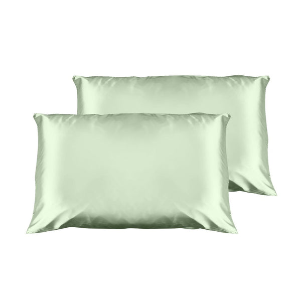 Casa Decor Luxury Satin Pillowcase Twin Pack Size With Gift Box Luxury - Sage Green - RnR Galore