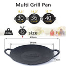 Cast Iron 36cm Korean Japanese BBQ Barbecue Grill Pan Plate Round Griddle Plate Indoor outdoor - RnR Galore