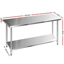 Cefito 610 x 1829mm Commercial Stainless Steel Kitchen Bench - RnR Galore