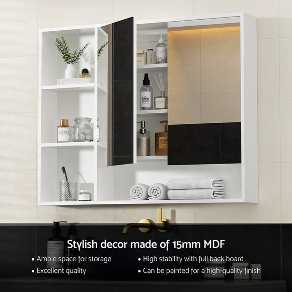 Cefito Bathroom Mirror Cabinet 100CM Vanity Medicine Wall Mounted Storage White - RnR Galore