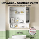 Cefito Bathroom Mirror Cabinet Medicine Adjustable Shelves Wall Hung 700x750mm White - RnR Galore