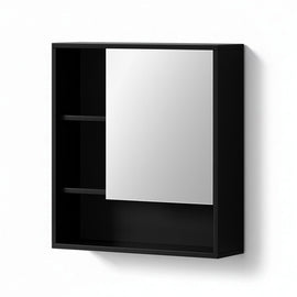 Cefito Bathroom Mirror Cabinet Mirrored Medicine Adjustable Shelf Wall Mounted 560mm Black - RnR Galore