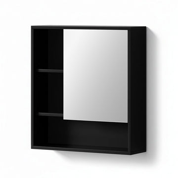 Cefito Bathroom Mirror Cabinet Mirrored Medicine Adjustable Shelf Wall Mounted 560mm Black - RnR Galore