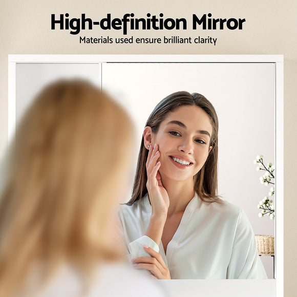 Cefito Bathroom Mirror Cabinet Mirrored Medicine Adjustable Shelf Wall Mounted 560mm White - RnR Galore