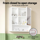 Cefito Bathroom Mirror Cabinet Mirrored Medicine Adjustable Shelf Wall Mounted 560mm White - RnR Galore